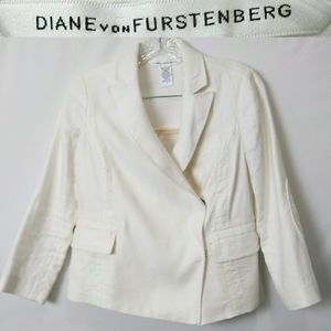 🔥SOLD🔥 DIANE VON FURSTENBERG DVF Womens Linen Blend Jacket Size 2